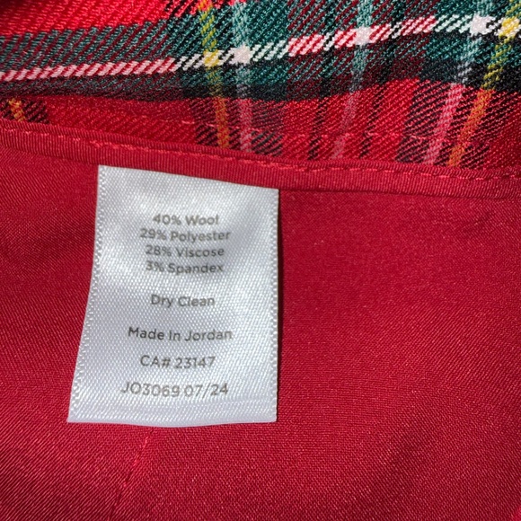 NEW TALBOTS TAPERED ANKLE WOOL BLEND PANTS APPLE CIDER PLAID TARTAN PLAID SZ 6 - Picture 7 of 13